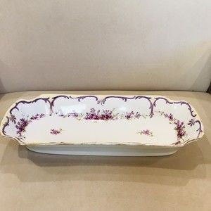 Vintage Altrohla Austria Serving Platter 12.5" Purple Flower Gold Trim